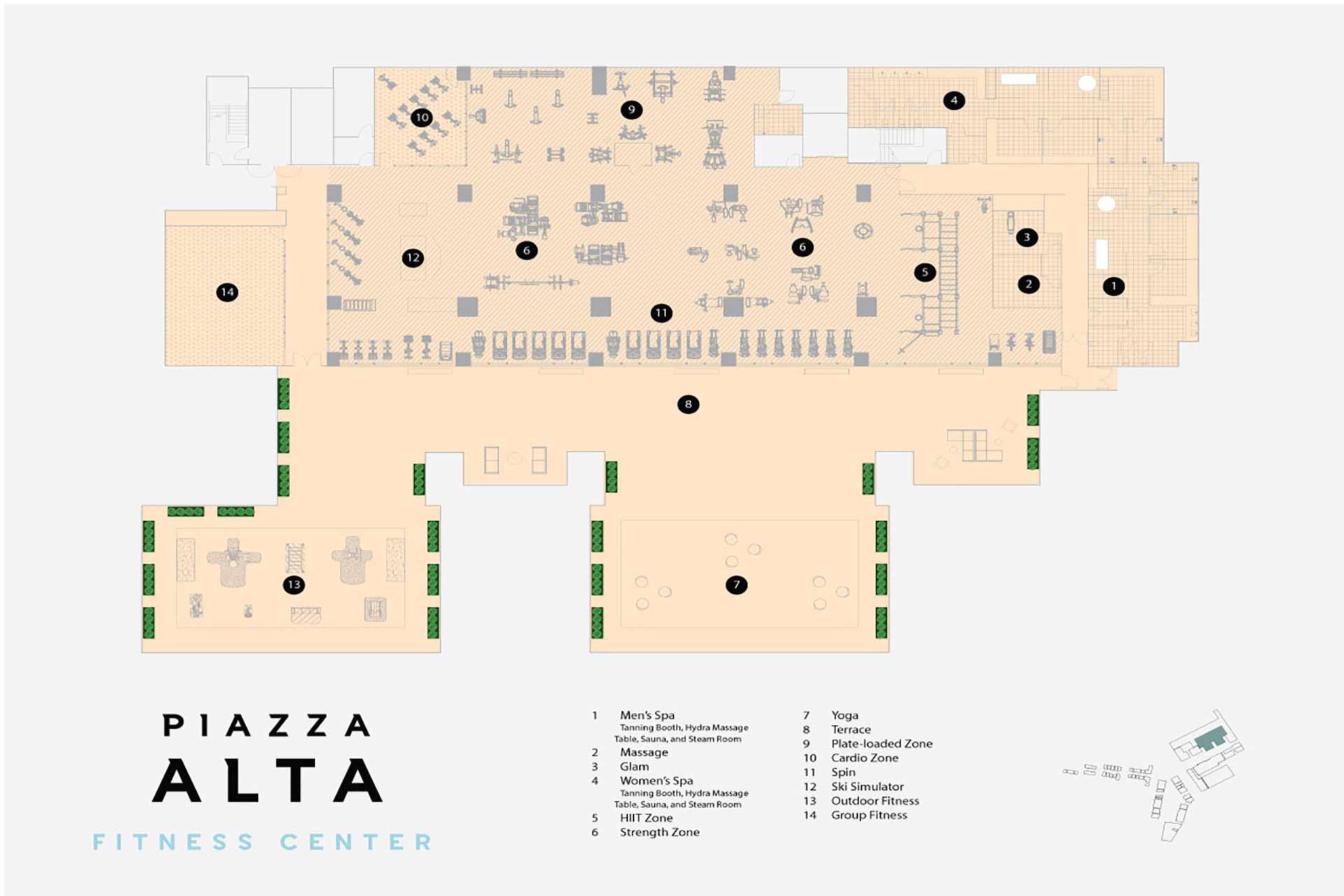 Map of fitness area