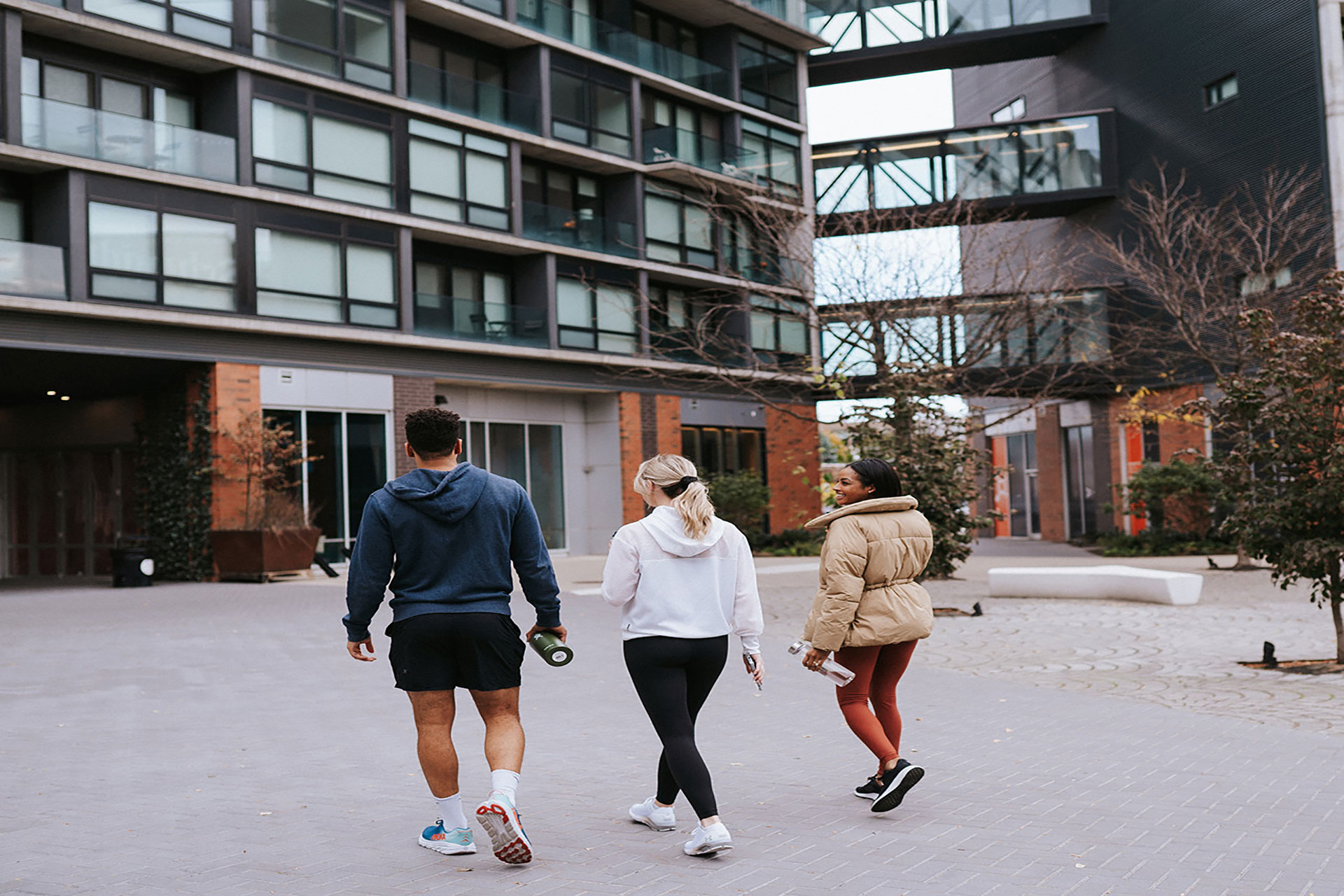 People walking in town